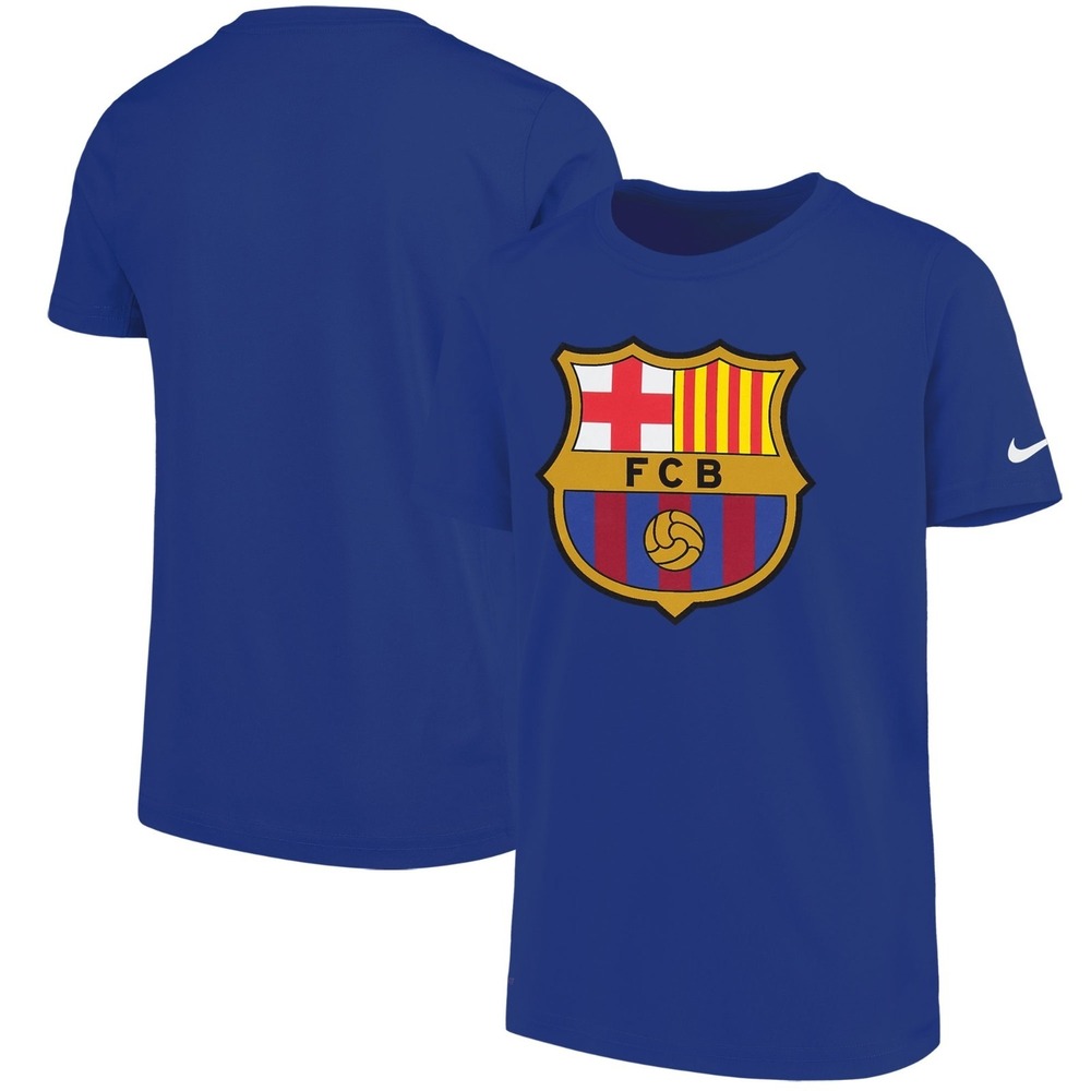 New Nike Youth FC Barcelona Soccer Short Sleeve Shirt Size Kids XL‎